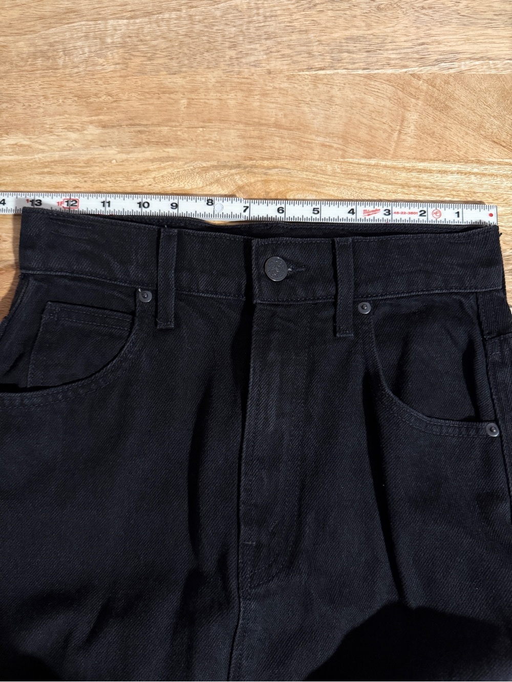 NWT MOTHER - The Candy Stick Denim Maxi Skirt, licorice black, size 25 MSRP $208 - Picture 11 of 12